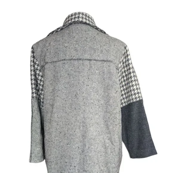 Plaid Patchwork Transitional Spring Coat Size M - Picture 5 of 11